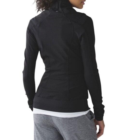 Lululemon Athletica Womens Black Bhakti Yoga Asymmetrical Zip Jacket Size 8 - Picture 2 of 16